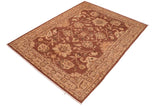 handmade Transitional Lahore Brown Tan Hand Knotted RECTANGLE 100% WOOL area rug 6 x 9