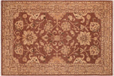 handmade Transitional Lahore Brown Tan Hand Knotted RECTANGLE 100% WOOL area rug 6 x 9