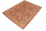 handmade Transitional Lahore Brown Tan Hand Knotted RECTANGLE 100% WOOL area rug 6 x 9