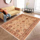 handmade Transitional Lahore Beige Brown Hand Knotted RECTANGLE 100% WOOL area rug 6 x 9