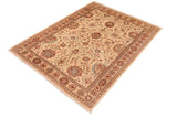 handmade Transitional Lahore Beige Brown Hand Knotted RECTANGLE 100% WOOL area rug 6 x 9