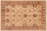 handmade Transitional Lahore Beige Brown Hand Knotted RECTANGLE 100% WOOL area rug 6 x 9