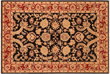 handmade Transitional Kafkaz Black Red Hand Knotted RECTANGLE 100% WOOL area rug 6 x 9