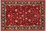 Bohemian Ziegler Debbra Red/Blue Wool Rug - 6'2