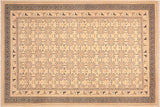 handmade Transitional Kafkaz Beige Green Hand Knotted RECTANGLE 100% WOOL area rug 6 x 9