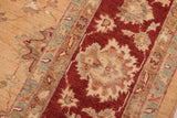 handmade Transitional Kafkaz Lt. Tan Rust Hand Knotted RECTANGLE 100% WOOL area rug 8 x 10