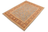 handmade Transitional Kafkaz Lt. Blue Lt. Brown Hand Knotted RECTANGLE 100% WOOL area rug 8 x 10