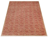 handmade Transitional Kafkaz Pink Green Hand Knotted RECTANGLE 100% WOOL area rug 6 x 9