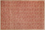 handmade Transitional Kafkaz Pink Green Hand Knotted RECTANGLE 100% WOOL area rug 6 x 9