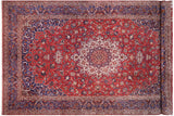 Vintage Antique Isfhan Rosamond Red Blue Hand Knotted Wool Rug- 14'6'' x 23'8''