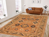 handmade Transitional Kafkaz Rust Lt. Green Hand Knotted RECTANGLE 100% WOOL area rug 8 x 10