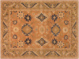 handmade Transitional Kafkaz Rust Lt. Green Hand Knotted RECTANGLE 100% WOOL area rug 8 x 10