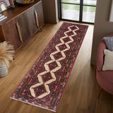 handmade Traditional Hamadan Red Lt. Brown Hand Knotted RUNNER 100% Wool Pile area rug 3x9