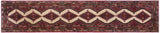 handmade Traditional Hamadan Red Lt. Brown Hand Knotted RUNNER 100% Wool Pile area rug 3x9