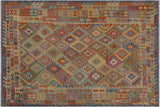 Rustic Turkish Kilim Ramiro Hand-Woven Wool Rug - 6'7'' x 9'11''