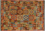 Bohemian Turkish Kilim Darwin Hand-Woven Wool Rug - 6'6'' x 9'8''