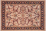 handmade Transitional Kafkaz Ivory Blue Hand Knotted RECTANGLE 100% WOOL area rug 8 x 9