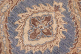 handmade Transitional Kafkaz Blue Brown Hand Knotted RECTANGLE 100% WOOL area rug 9 x 12