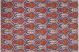 Shabby Chic Ziegler Rolf Blue/Rust Wool Rug - 10'1