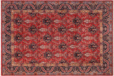 Oriental Ziegler Roselia Red/Blue Wool Rug - 8'1