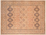 handmade Traditional Kashan Beige Blue Hand Knotted RECTANGLE 100% WOOL area rug 8x10