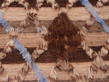 handmade Modern Moroccan Hi Tan Brown Hand Knotted RECTANGLE 100% WOOL area rug 6x9