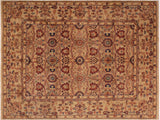 handmade Traditional Kashan Tan Tan Hand Knotted RECTANGLE 100% WOOL area rug 8x10