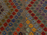 handmade Geometric Kilim Grey Blue Hand-Woven RECTANGLE 100% WOOL area rug 8x11