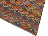 handmade Geometric Kilim Beige Brown Hand-Woven RECTANGLE 100% WOOL area rug 8x11