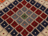 handmade Geometric Kilim Gray Red Hand-Woven RECTANGLE 100% WOOL area rug 9x10