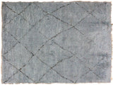 Modern Moroccan Anh Gray/Black Wool Rug - 6'7'' x 9'1''