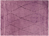 Eclectic Moroccan Newton Purple/Black Wool Rug - 7'10'' x 10'10''
