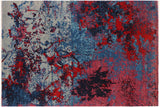 Contemporary Ziegler Shiloh Blue Red Hand-Knotted Wool Rug - 8'0'' x 10'1''