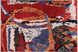 Chic Ziegler Abstract Cecilia Red Ivory Hand-Knotted Wool Rug- 8'3'' x 9'7''