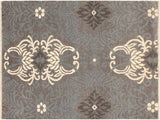 Modern Elisora Gray/Ivory Wool & Viscouse Rug - 4'2'' x 6'0''