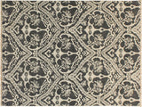 Contemporary Nabila Gray/Ivory Wool&Silk Rug - 4'0'' x 6'0''