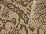 handmade Modern Nabila Tan Brown Hand Knotted RECTANGLE WOOL&SILK area rug 4x6