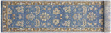 handmade Transitional Kafkaz Blue Brown Hand Knotted RUNNER 100% WOOL area rug 3 x 12