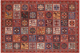 Oriental Ziegler Efren Rust Blue Hand-Knotted Wool Rug - 8'11'' x 11'10''