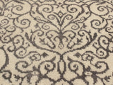 handmade Modern Cryena Ivory Gray Hand Knotted RECTANGLE WOOL&SILK area rug 5x7
