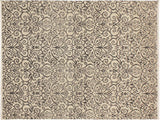 Modern Cyrena Ivory/Gray Wool&Silk Rug - 5'1'' x 7'2''