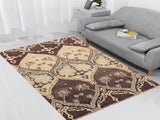 handmade Modern Nabila Brown Ivory Hand Knotted RECTANGLE WOOL&SILK area rug 4x6