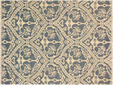 Abstract Nabila Blue/Ivory Wool&Silk Rug - 4'0'' x 6'0''