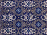 Abstract Elisora Blue/Gray Wool & Viscouse Rug - 8'0'' x 10'0''