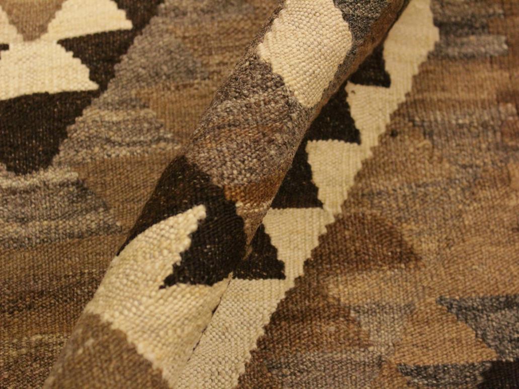 handmade Geometric Kilim Beige Brown Hand-Woven RECTANGLE 100% WOOL area rug 4x6