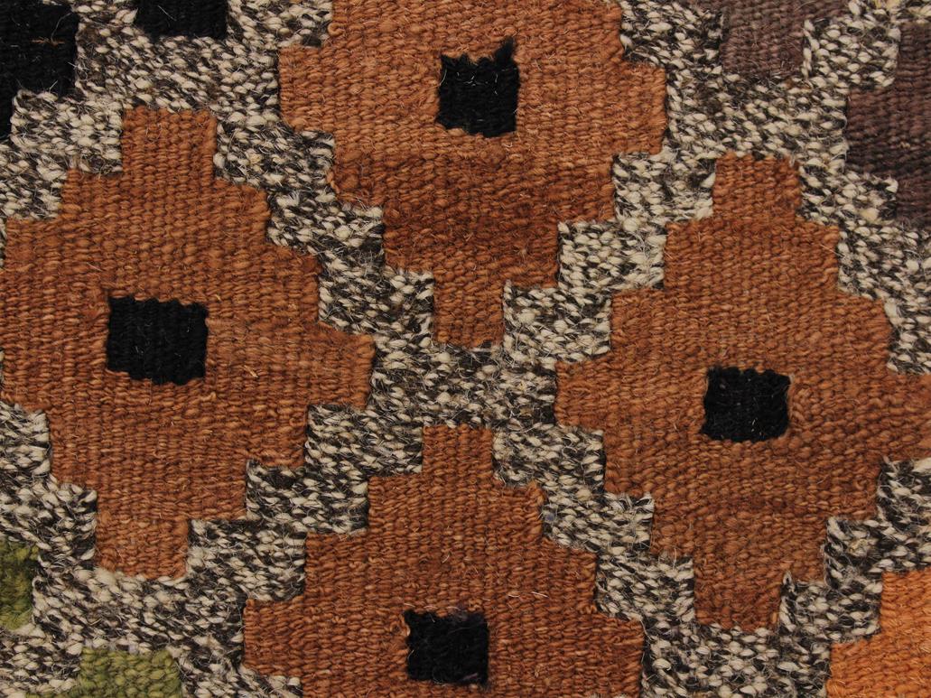 handmade Geometric Kilim Gray Black Hand-Woven RECTANGLE 100% WOOL area rug 5x6