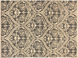 Contemporary Nabila Gray/Ivory Wool&Silk Rug - 4'1'' x 6'1''