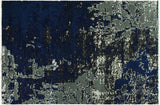 Modern Ziegler Abstract Terisa Blue Ivory Wool&Silk Rug - 4'2'' x 6'5''