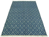 handmade Modern Elara Lt. Blue Ivory Hand Knotted RECTANGLE WOOL&SILK area rug 4x6