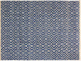 Abstract Elara Blue/Ivory Wool&Silk Rug - 5'3'' x 7'1''